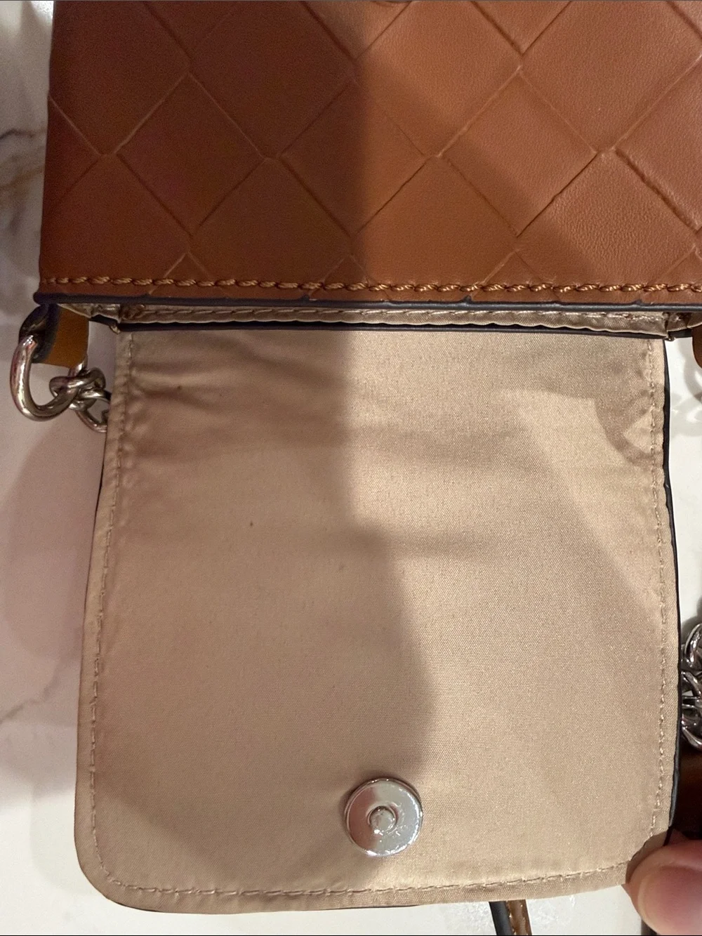 Nine West Tan Quilted Crossbody Phone Pouch